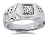 0.35 CTW Men s Diamond Ring in 14K White Gold