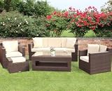 Richmond All Weather Outdoor Rattan Sofa Set in Brown.