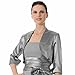Luxury Divas Dressy Satin 3/4 Sleeve Bolero Shrug Jacket