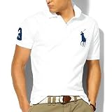 (ポロ ラルフローレン)POLO RALPH LAUREN メンズ ビッグポニー ポロシャツ カスタムフィット ホワイト 並行輸入品