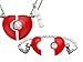 Petra Azar Red and Silver Lucky Hearts Bracelet and Pendant Set