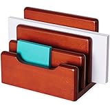 Rolodex 23420 Wood Tones Desktop Sorter, Mahogany