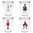 Nutcracker Characters 16 oz Insulated Beverage Tumblers Set, Clear (4 designs)