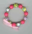 Golf Theme Beaded Bracelet with Pink Ribbon