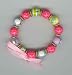 Golf Theme Beaded Bracelet with Pink Ribbon
