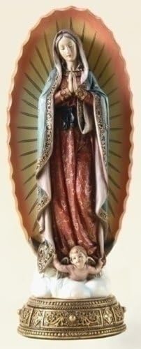 Heavenly Protectors Joseph's Studio by Roman Exclusive Our Lady of Guadalupe Figurine on Gold Base with a Drawer That Contains a Prayer to The Saint, 10.75-Inch by Heavenly Protectors