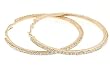 Stainless Steel Gold Hoop Earrings - 64MM - With Crystals Stainless Steel Gold Hoop Earrings - 64MM - With Crystals