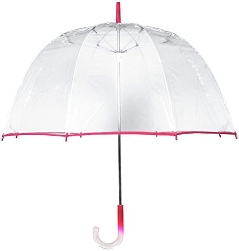 Leighton Lollipop Bubble Umbrella (Clear w/ Pink Trim)