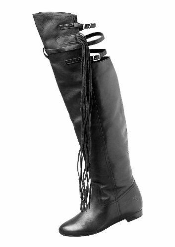 BRONX Damen-Stiefel Marken-Overknee-Stiefel schwarz in Größe 41 Schwarz