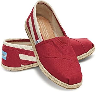 TOMS Women's Classic Rope Slip-On, University Red, 5 M US
