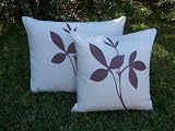 Asian Flower Pillow Sundure Fabric - Set of 2