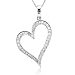 14K White Gold Heart Diamond Pendant Necklace (GH, I1-I2, 0.28 carat) [Jewelry]