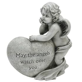 Graveside Memorial Ornaments - May The Angels Watch Over You Stone Angel