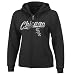 Majestic Chicago White Sox Ladies Black Backlot Drama Full Zip Hoody Sweatshirt (Small)