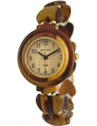 Tense Womens Solid Wood Heart Hypo-Allergenic Wrist Watch L7007I