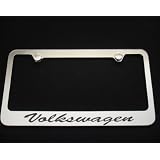 Premium Heavy Metal Mirror Chrome VOLKSWAGEN License Plate Frame with Free Caps-H 