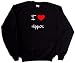 I Love Heart Hippos Black Sweatshirt