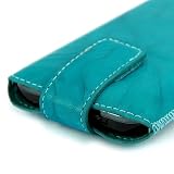 Original Blumax ® Ledertasche Wished Türkis für Samsung Galaxy S2 i9100 / S 2 / S II mit Rückzugfunktion , Handytasche , Case , Hülle , Etui , Slide , Display Schutz , Secure