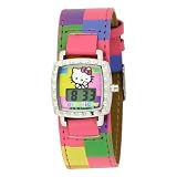 Hello Kitty Kids' HK1047T Pink Plaid Digital LCD Watchand Hair clips Gift Set