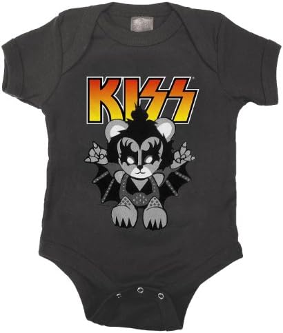 Kiditude KISS Little Demon Onesie Baby Bodysuit Romper, Grey (24 Months)