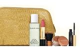 41Fwoi3HZbL. SL160  Elizabeth Arden NEW! Winter Holidays 2011 9 piece Beauty Skin Care Gift Set: PREVAGE Face Advanced Anti aging Serum + PREVAGE Day Intensive Anti aging Moisture Cream SPF 30 + PREVAGE Night Anti aging Restorative Cream + All Gone Eye and Lip Makeup Remover + Ceramide Ultra Lipstick in Coral + Pure Finish Mineral Bronzing Powder + Kabuki brush + Ceramide Lash Extending Treatment Mascara in black + Gold Cosmetics Bag