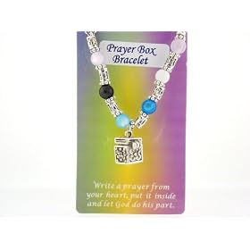 Prayer Box Beaded Bracelet- Silver Plated Beads and Prayer Box