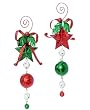 8" Christmas Brites Red Glitter Star & Ball Dangle Ornament