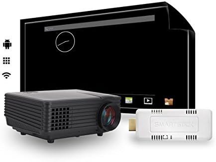 Mini Projector HD LCD Home Theater Gaming Movie Video COMPLETE PACKAGE with Wi-Fi SmartStick Custom Android PC Mini Computer (Custom Projection Screen Options)