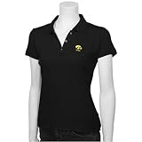 Iowa Hawkeyes Black Ladies Velocity Polo