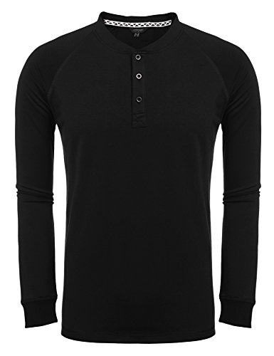 Coofandy Men's Workwear Long Sleeve Polo Henley Shirts