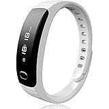 DAEON&reg; Smart Series Oled Screen Magnetic Charger Activity Tracker Smart Bracelet, Bluetooth 4.0 Intelligent Fitness Wristband with Message Phone Call Vibration Remind, Selfie Control (White)
