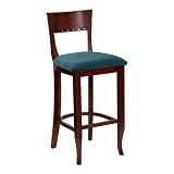 Flash Furniture HERCULES Series Mahogany Finished Wood Bierdermeier Bar Stool