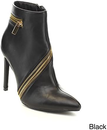LILIANNA LEA-1 Women's Point Toe Stiletto Ankle Booties,BLACK,10