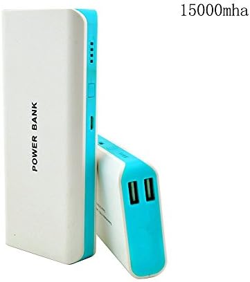 E-TOP(tm) 15000mAh POWER BANK Dual USB Portable Charger Backup Battery Pack with Quick Charge .for iphone 5S 5C 5 4S, iPad Air Mini Retina, Samsung Galaxy S5 S4 S3, Note 3 2,HTC One, Nexus 5, LG Optimus,other Smartphones and Tablets.-Sky blue
