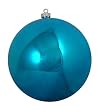 Shiny Turquoise Blue Commercial Shatterproof Christmas Ball Ornament 6" (150mm)