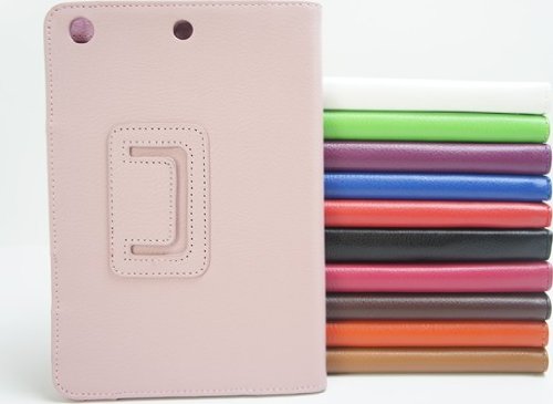 [Progress]iPad mini専用レザーケース/iPadカバー/スタンド機能 液晶保護フィルム付き　02(Pink)