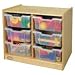 Childs Play Gratnell Hardwood 2 Section Unit with 6 Medium Tray, 28" Width x 26" Height x 18" Depth
