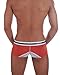 Croota Mens Underwear, Low-Rise Boxer Brief, Satin Accented Waistband, MH01L Dark Orange