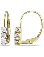 14k Yellow Gold Diamond Stud Earrings (0.24 Cttw, H-I Color, I2-I3 Clarity)