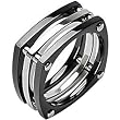 Spikes Titanium Square Root ip Black Bolt Ring