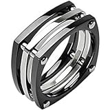 Spikes Titanium Square Root ip Black Bolt Ring