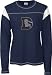 Denver Broncos Women's Navy Classic Logo Long Sleeve Waffle Top