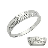 True Love Diamond Cubic Zirconia Platinum Overlay Sterling Silver Band Ring - Women