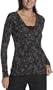 Arianne Women's Cynthia Jacquard Top,Gray/Black,X-Large