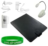 Amazon Kindle 2 Reading Device Ultimate Combo Kit - Leather Case, Screen Protector, Book Light, Car and Travel-Wall Chargers (Kindle NOT Included)