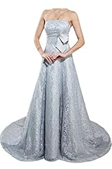 Strapless Satin Natural   Waistline Lace Bandage Dress/Evening Dress 