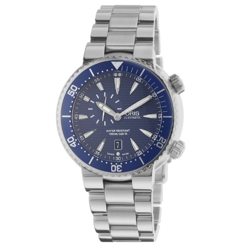 Oris Men's 8555MB Diver Blue Dial Stainless Steel Bracelet Watch