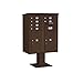 Salsbury Industries 3410DAX-06BRZ 4C Pedestal Mounted Horizontal Mailbox, Bronze