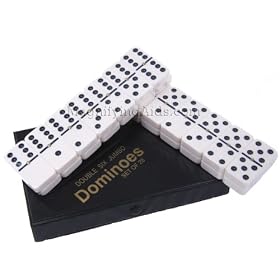 Click here to buy Dominoes Large Size Ivory with Black Dots by MAGNIFYING AIDS.