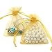 Akstore 100PCS 4x6inch (10x15cm) Drawstring Organza Jewelry Favor Pouches Wedding Party Festival Gift Bags Candy Bags (Golden)